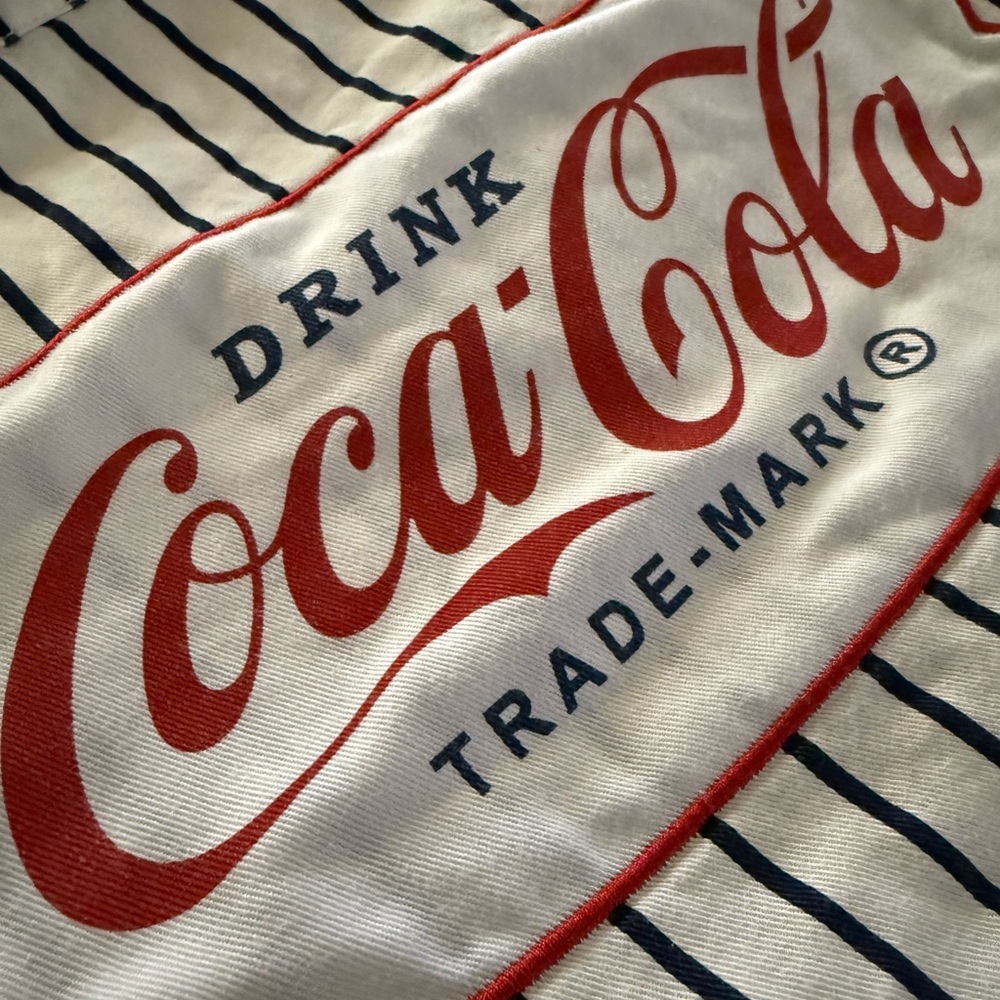Coca-cola trademark button up stripe collared shirt - Picture 5 of 6